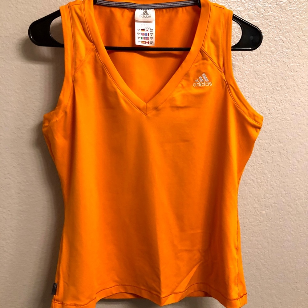 Orange Adidas workout top